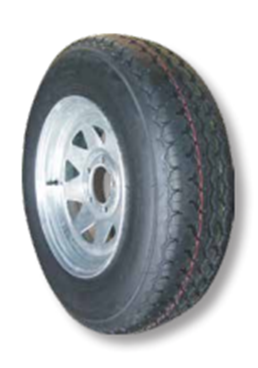 Wheel Galvanised 13"x 5" - Tyre 165R13