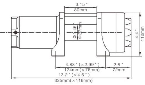RUNVA 3.5P Winch 12V with Synthetic Rope