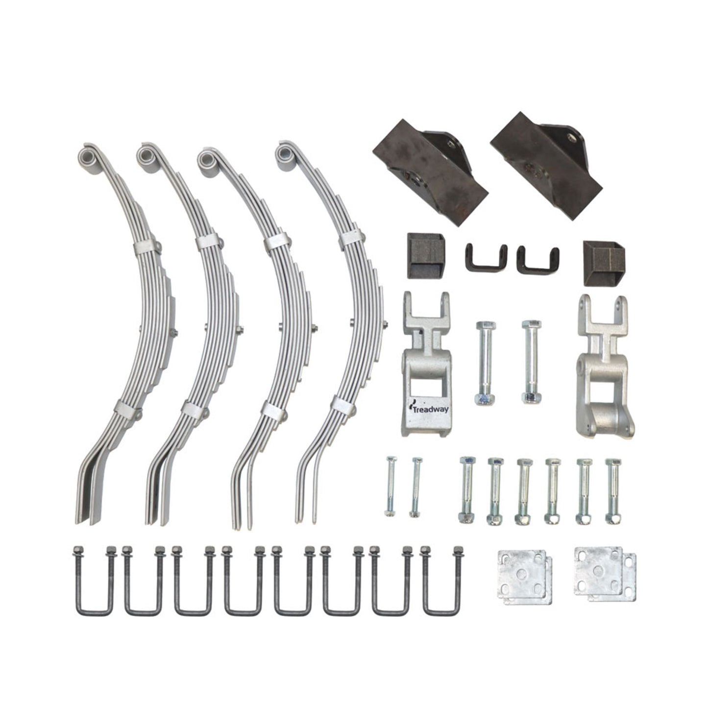 Spring Set Tandem Axle 3500kg Zinctech Inc ubolts & plates to suit 65mm axle