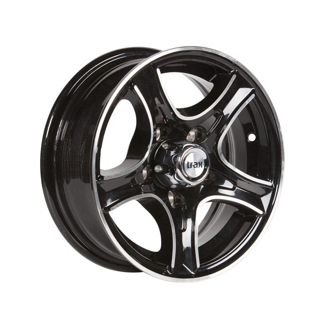 Treadway alloy trailer rim 13x5 - Razor Black 5x4.5" PCD