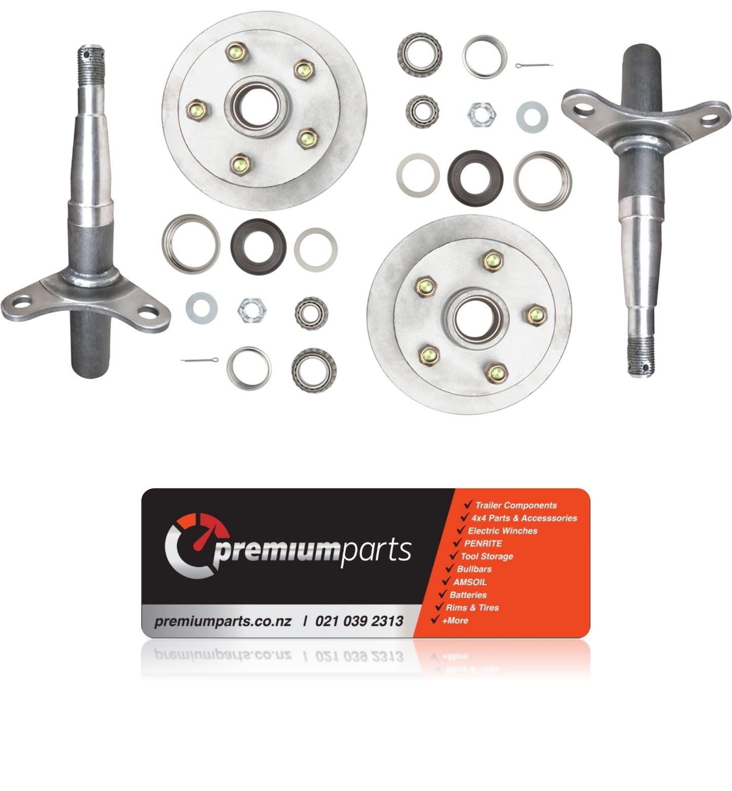 Trojan 1500kg Braked Hubs & Stubs Kit - 5 Stud Pattern Multiple Options