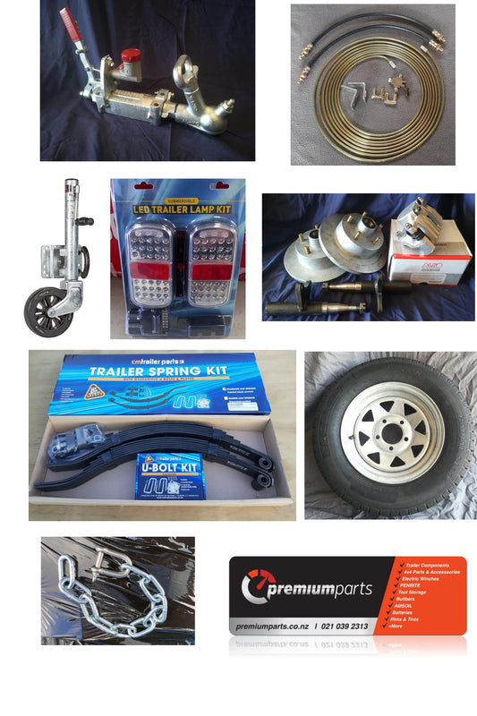 1500kg Single Axle Hydraulic Braked Trailer Kit - Several Options