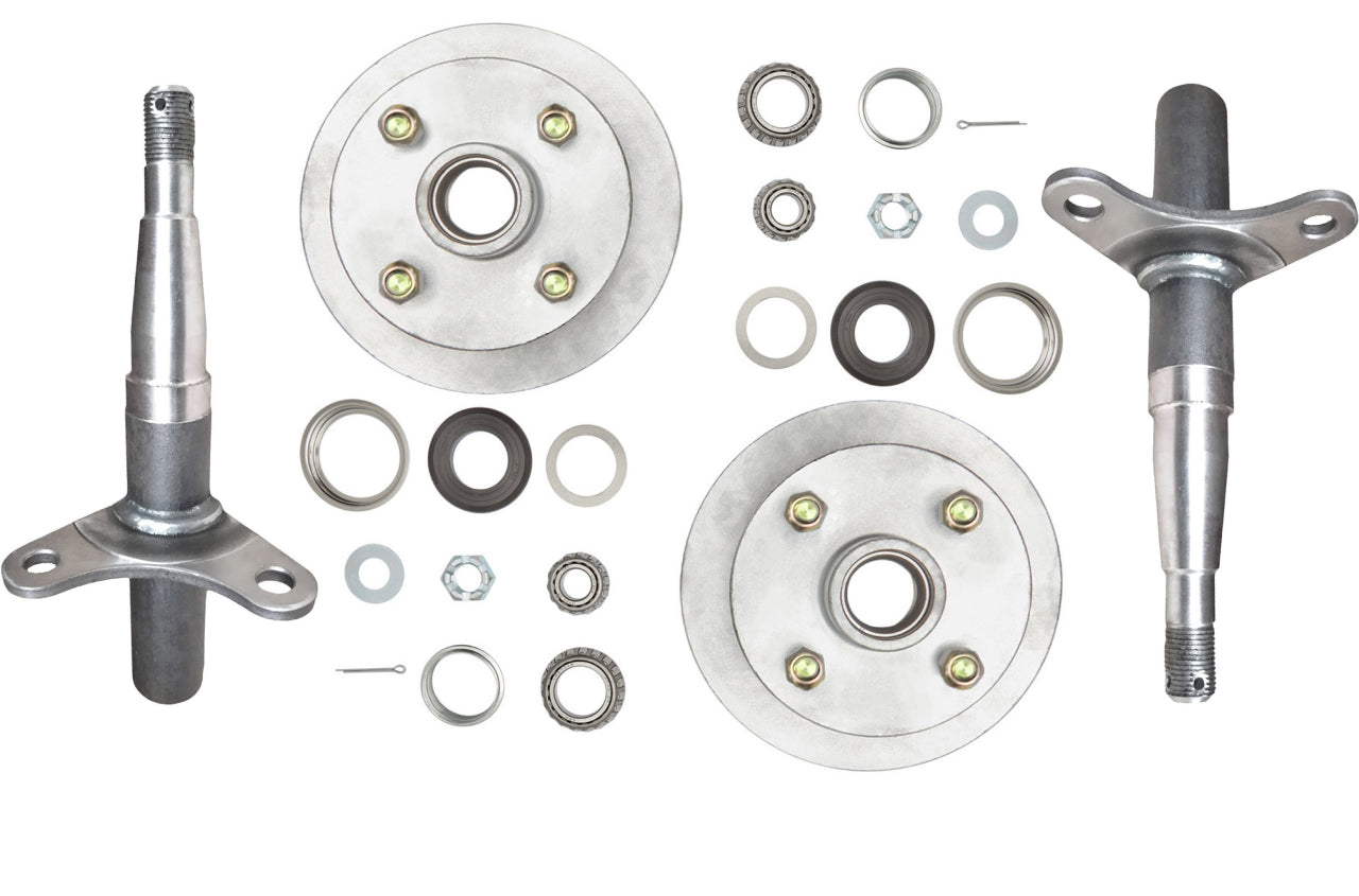 Trojan 1500kg Braked Hubs & Stubs Kit - Blank or 4 Stud Pattern Multiple Options