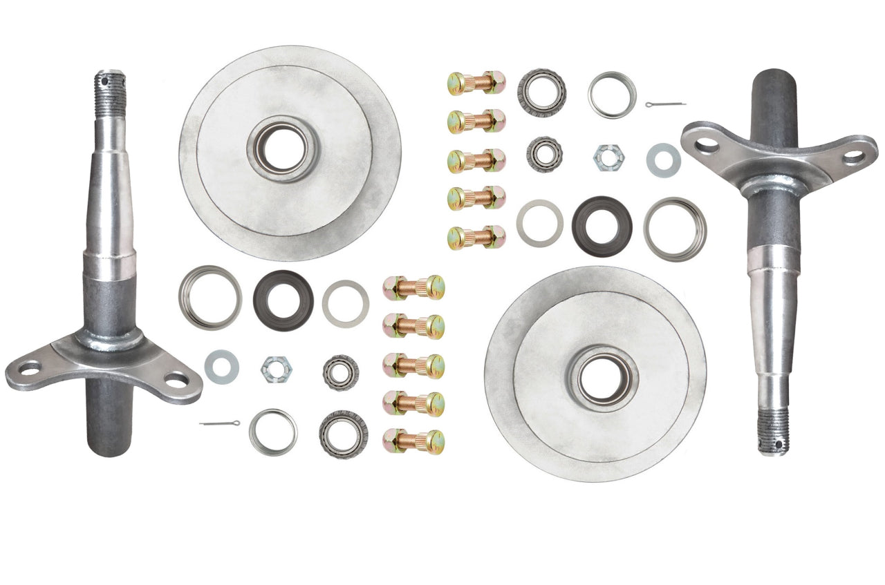 Trojan 1500kg Braked Hubs & Stubs Kit - Blank or 4 Stud Pattern Multiple Options