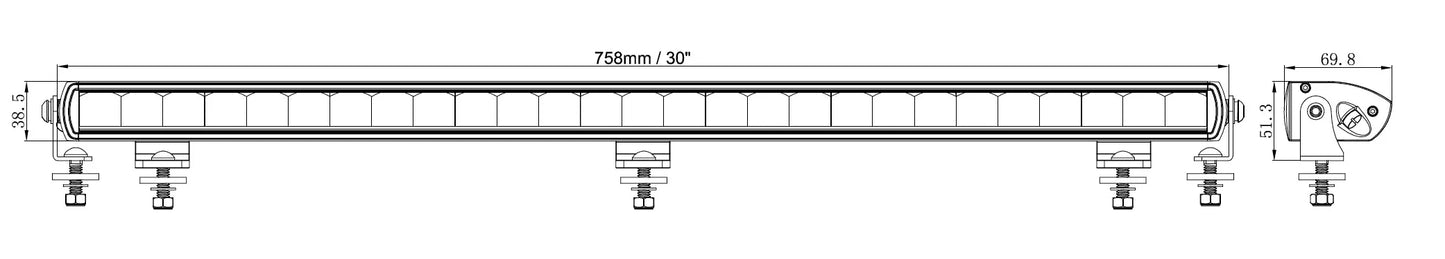 HULK 7 LED DRIVING LAMP LIGHTBAR COMBO BEAM 9-36V 270W