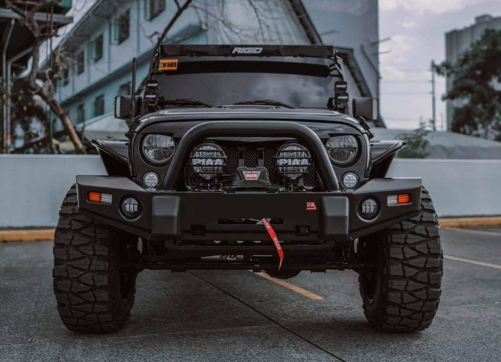 Technical 007-01 Single Loop Black Winch Bar for Jeep