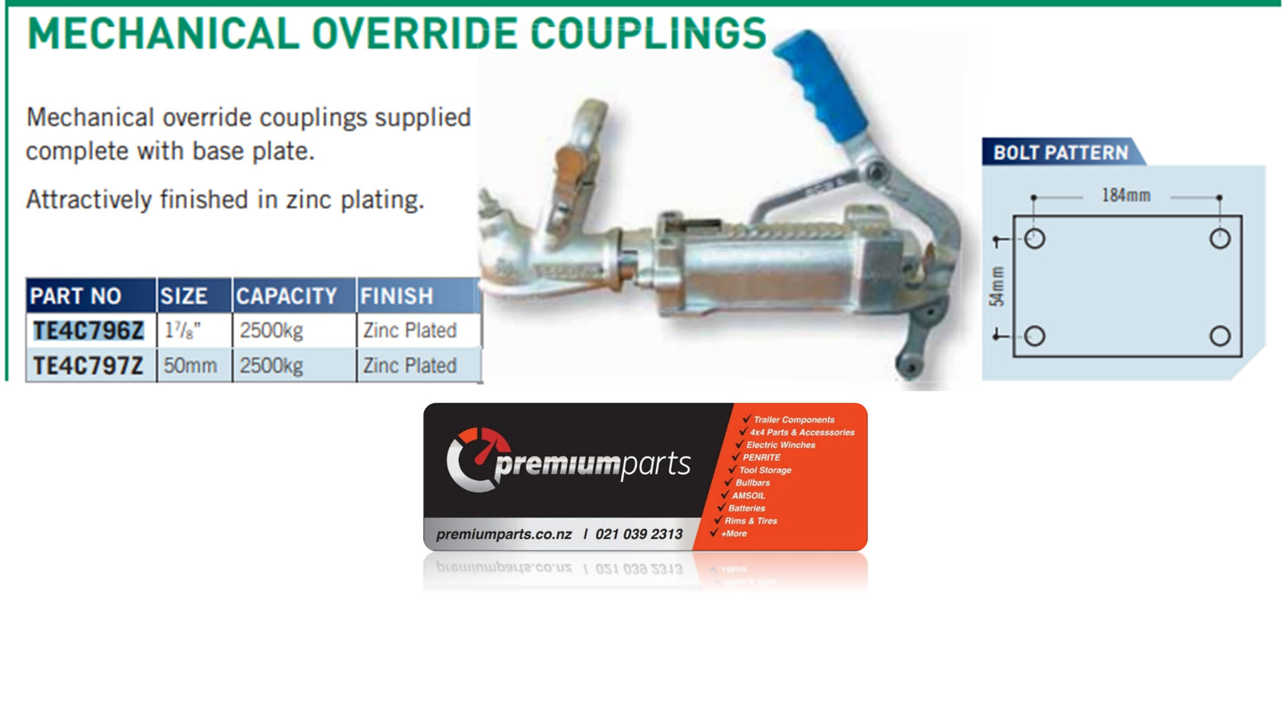 CM Trailer Coupling - Override - Mechanical Braking