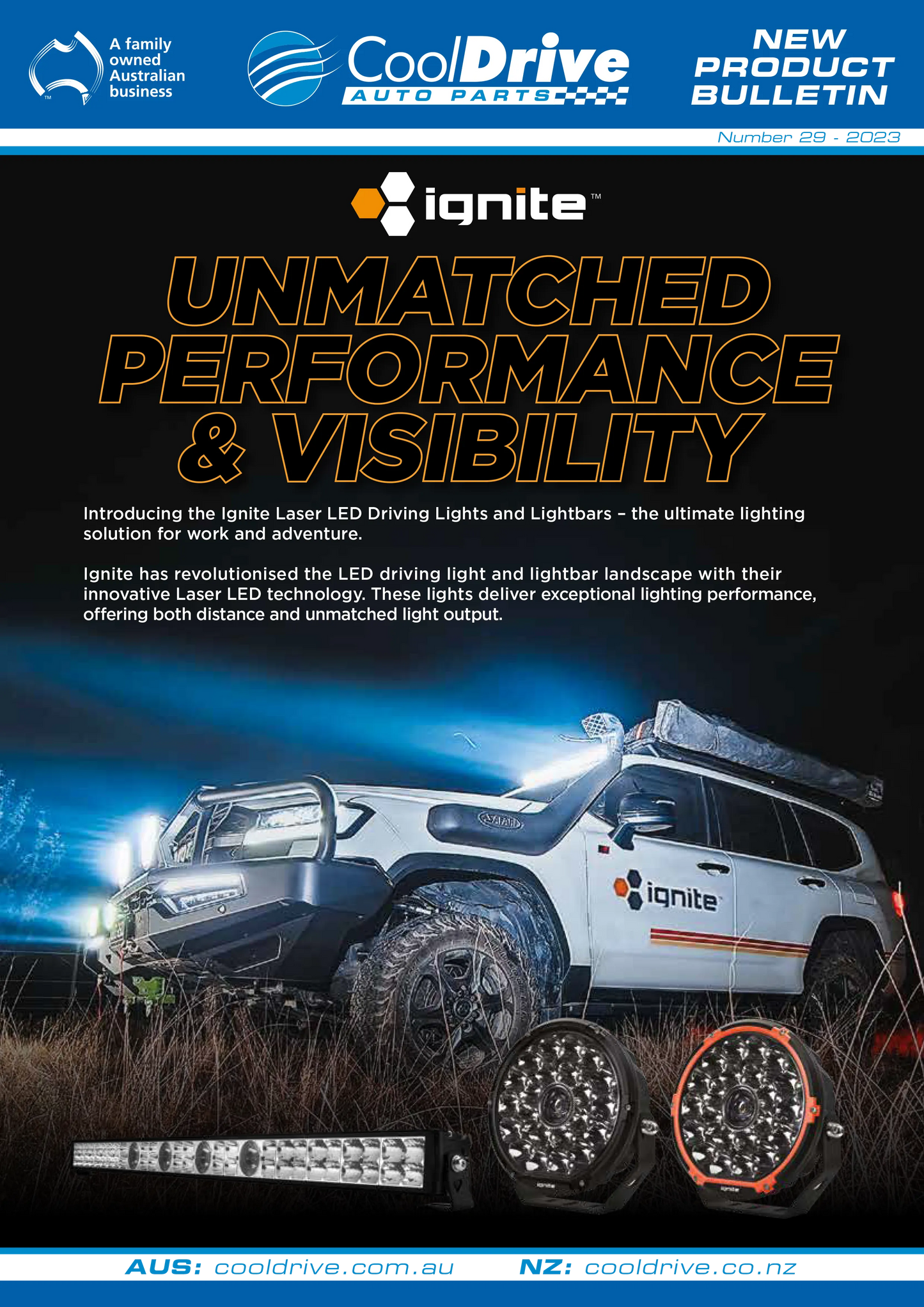 IGNITE - Laser LED driving 15" lightbar combo