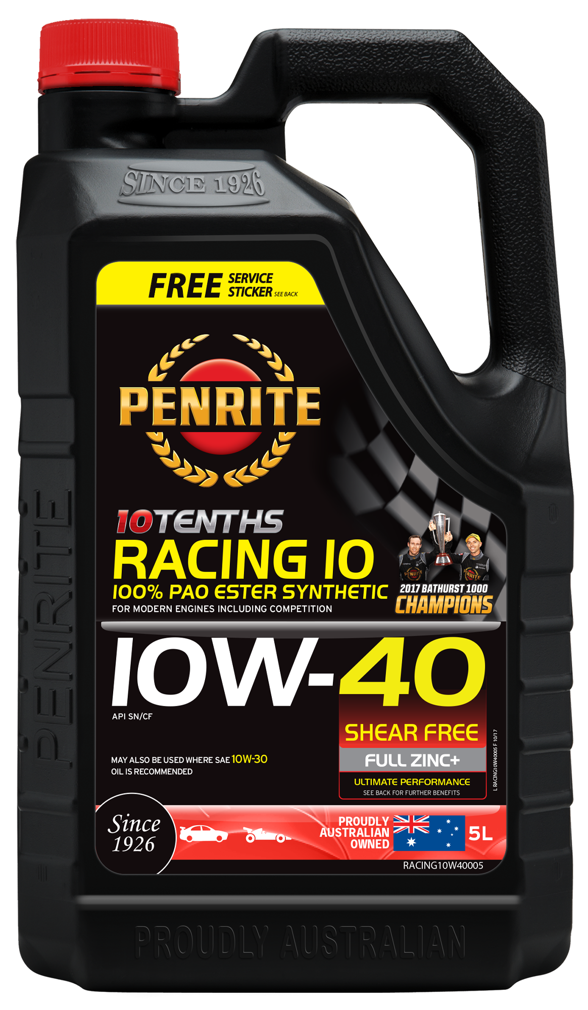 PENRITE 10 TENTHS RACING 10W-40 (100% PAO & ESTER) 5L