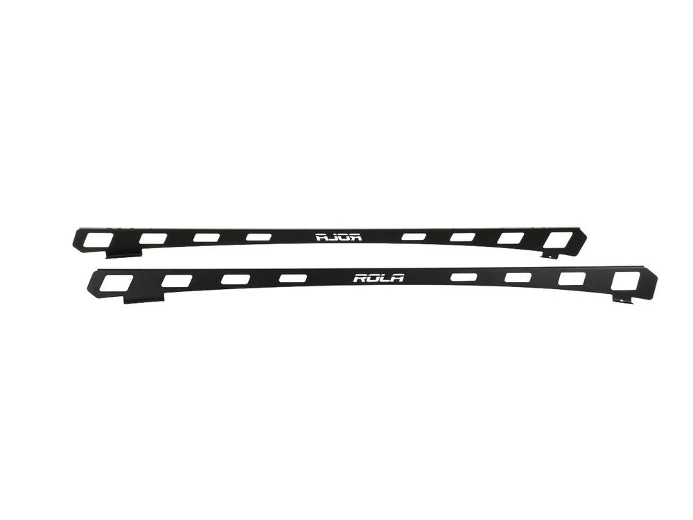 Two black metal brackets with 'Rola' branding on a white background