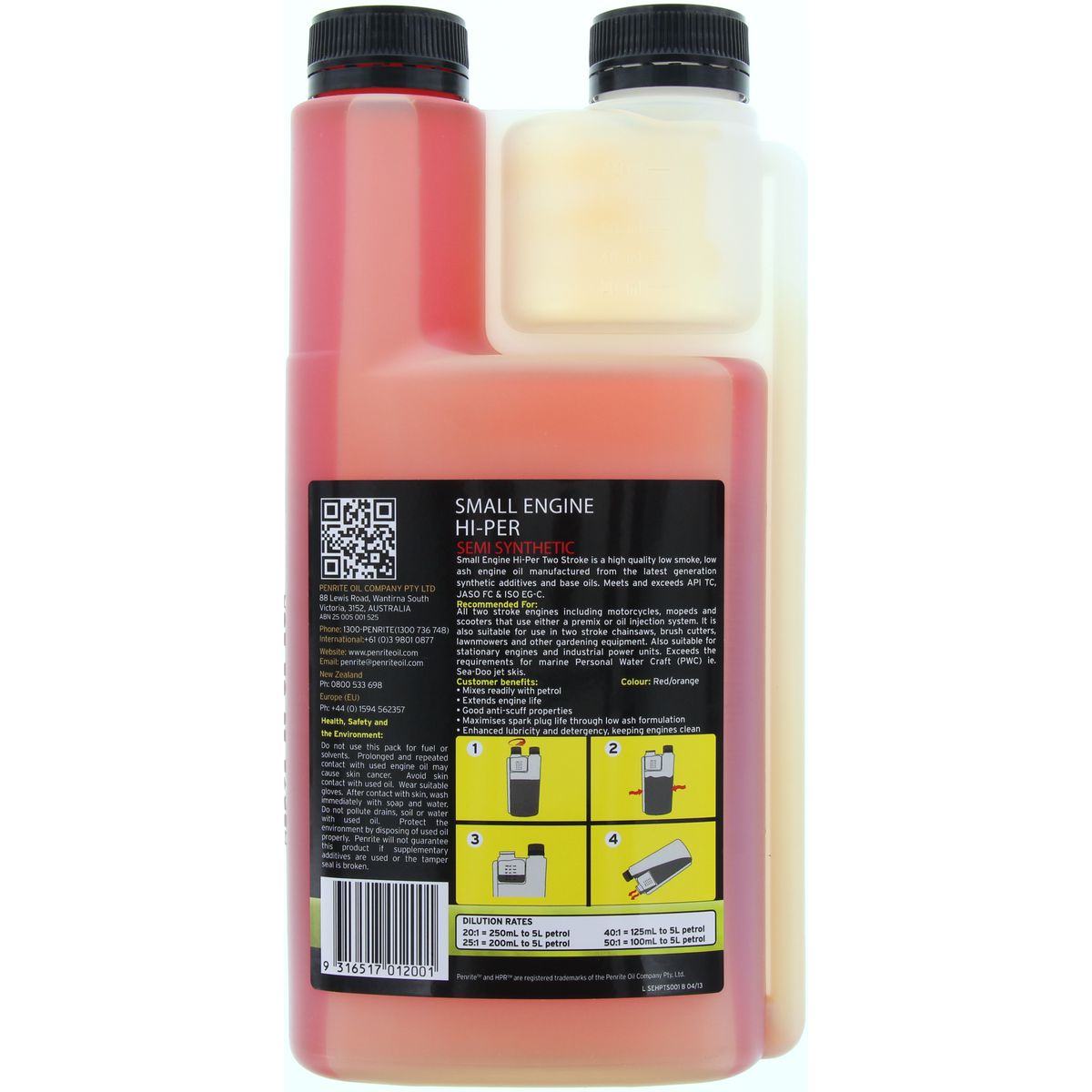 PENRITE Hi-Per 2 Stroke Small Engine Oil 1L - SEHPTS001