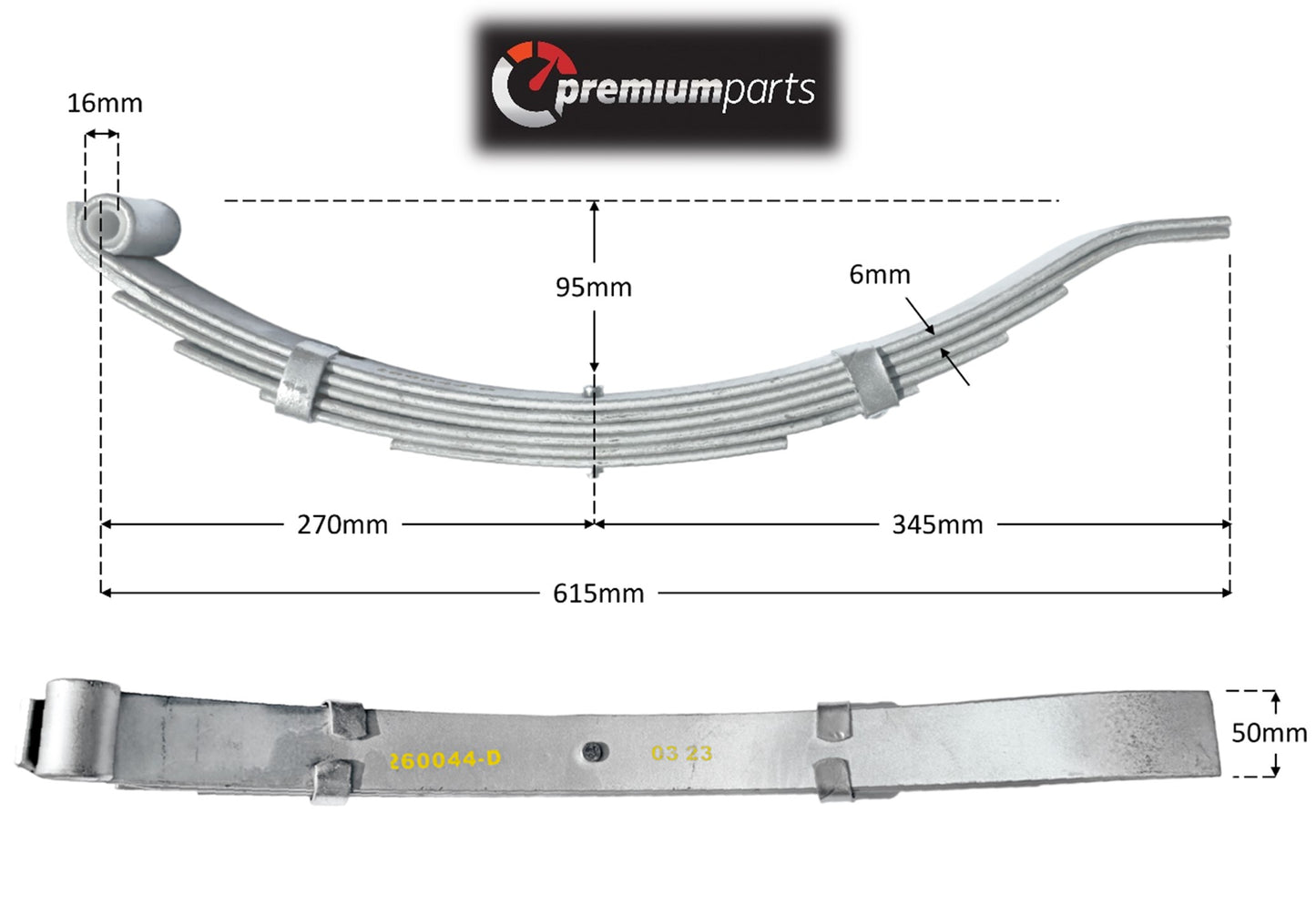 Multi Leaf Spring Kit - Short Series - 50mm wide