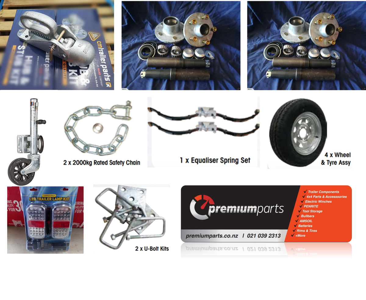 Unbraked Tandem Trailer Kit Several Options Premium Parts NZ