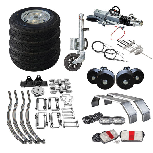 Trailer Kit 3500kg Knott Braked Tandem 14" Wheels