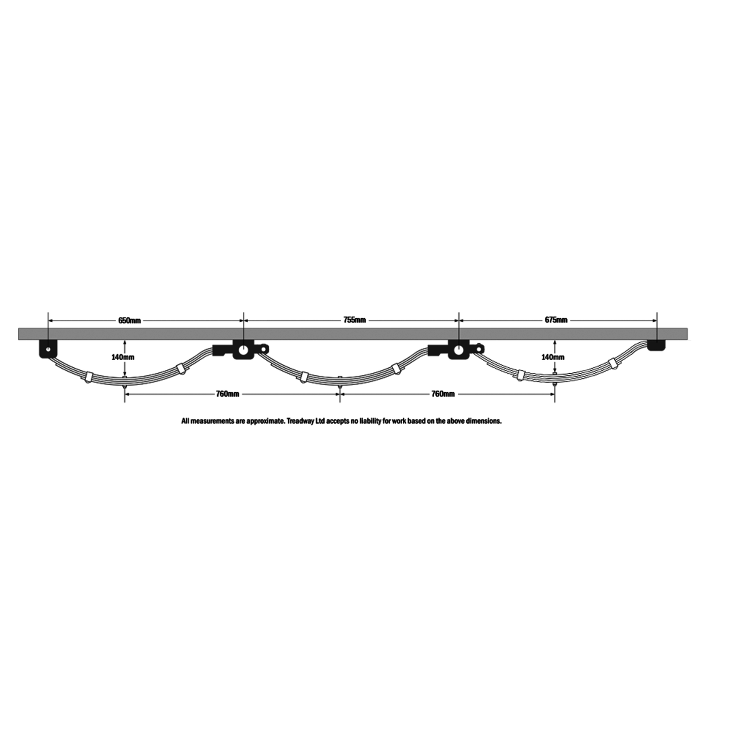 Spring Set Tri-Axle 3500kg Zinctech