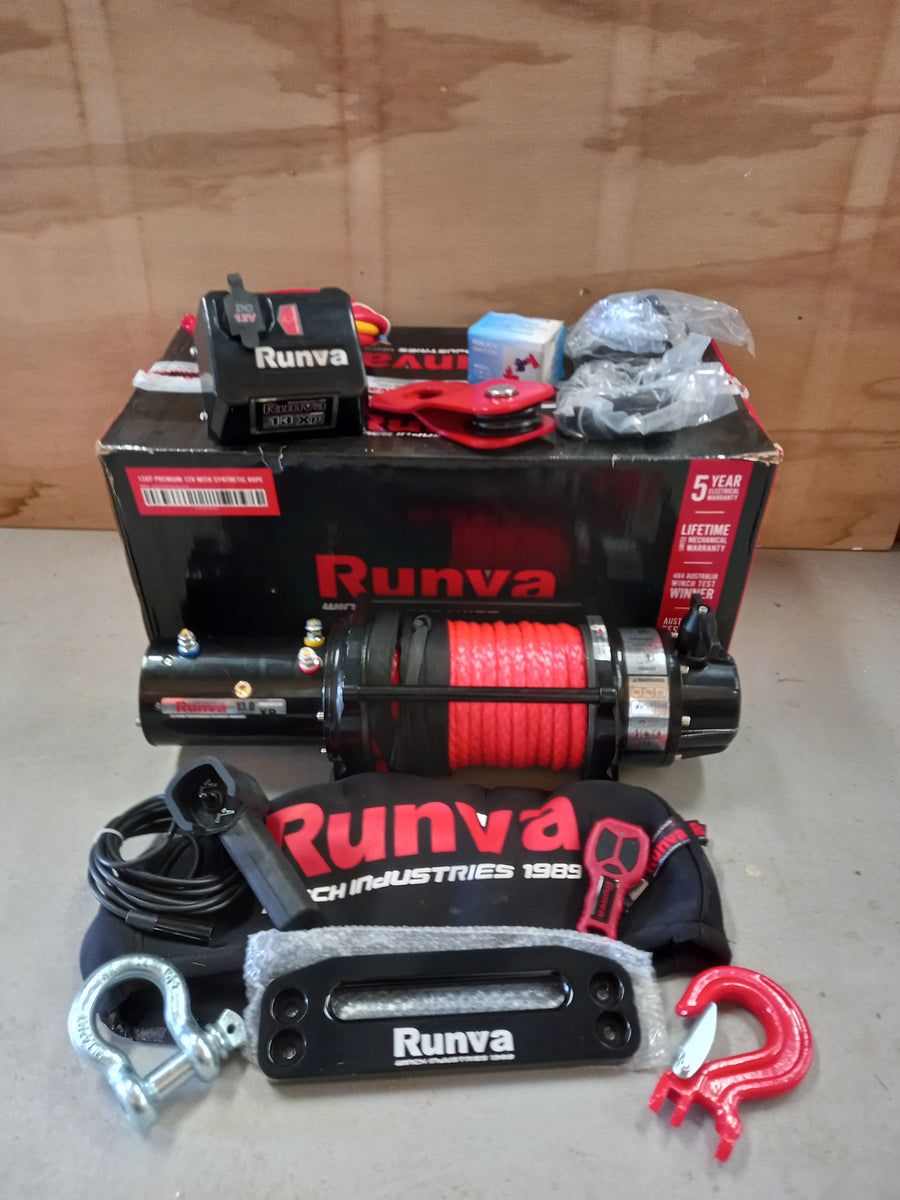 13XP Premium Winch 12V with Synthetic Rope RUNVA Premium Parts NZ
