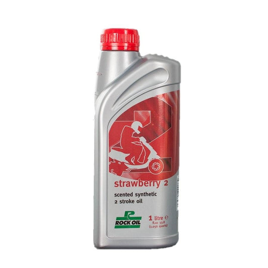 ENGINE OIL SEMI SYNTHETIC STRAWBERRY 2 ROCK OIL 1L *FOR PRE MIX OR INJECTION*