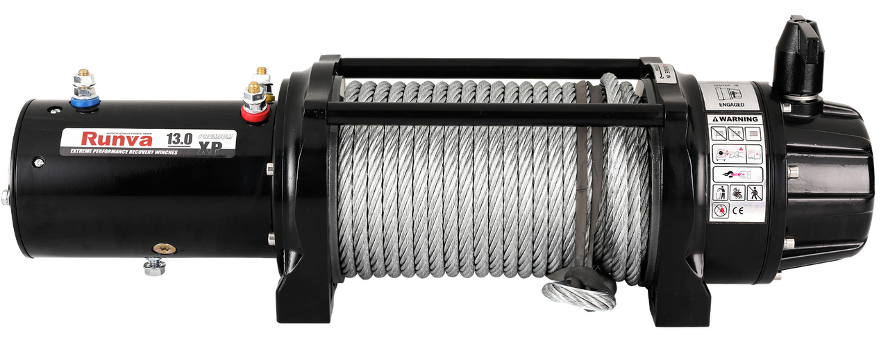 RUNVA 13XP Premium Winch 12V with Steel Cable
