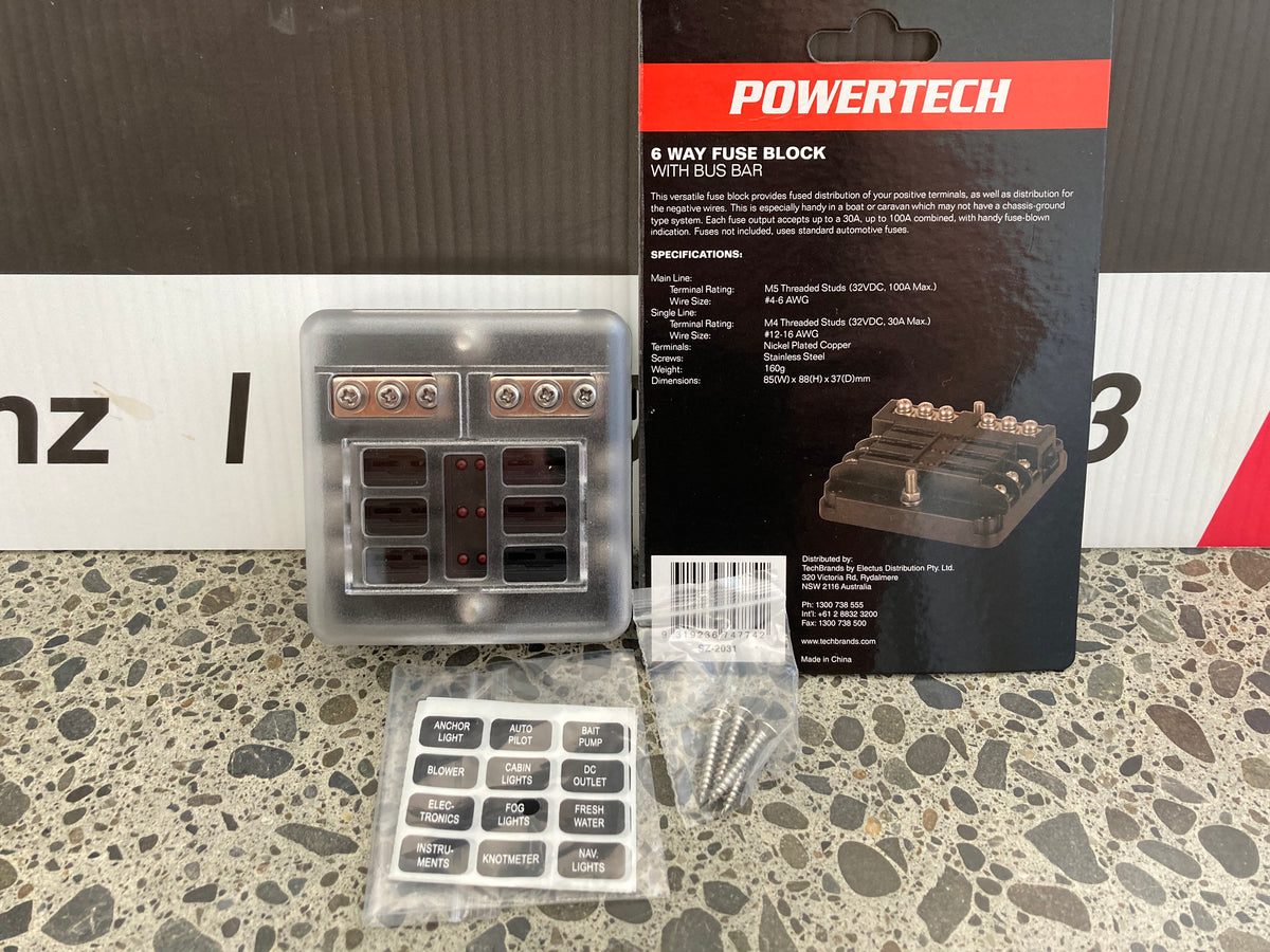 6Way Fuse Block with Bus Bar – Premium Parts NZ