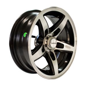 Treadway alloy trailer rim 14"x5.5" Blade Silver/Black 5x4.5" PCD
