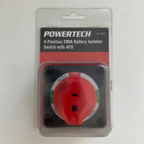 Powertech 4-Position 200A Battery Isolator Switch with AFD