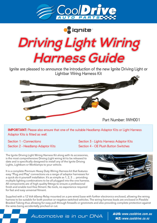 Ignite - Wiring Harness 12V 60A for Driving Lights and Light Bars