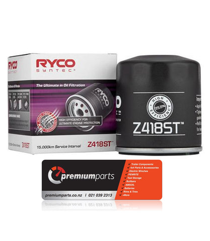 RYCO SYNTEC OIL FILTER SPIN ON - Z418ST