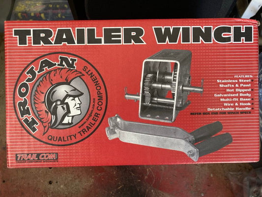 Trojan Manual Trailer Winch - Max Pull 1000kg - 10:1 - 5:1