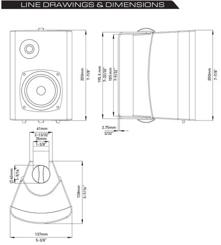 FUSION 4" Marine box speakers (Pair)
