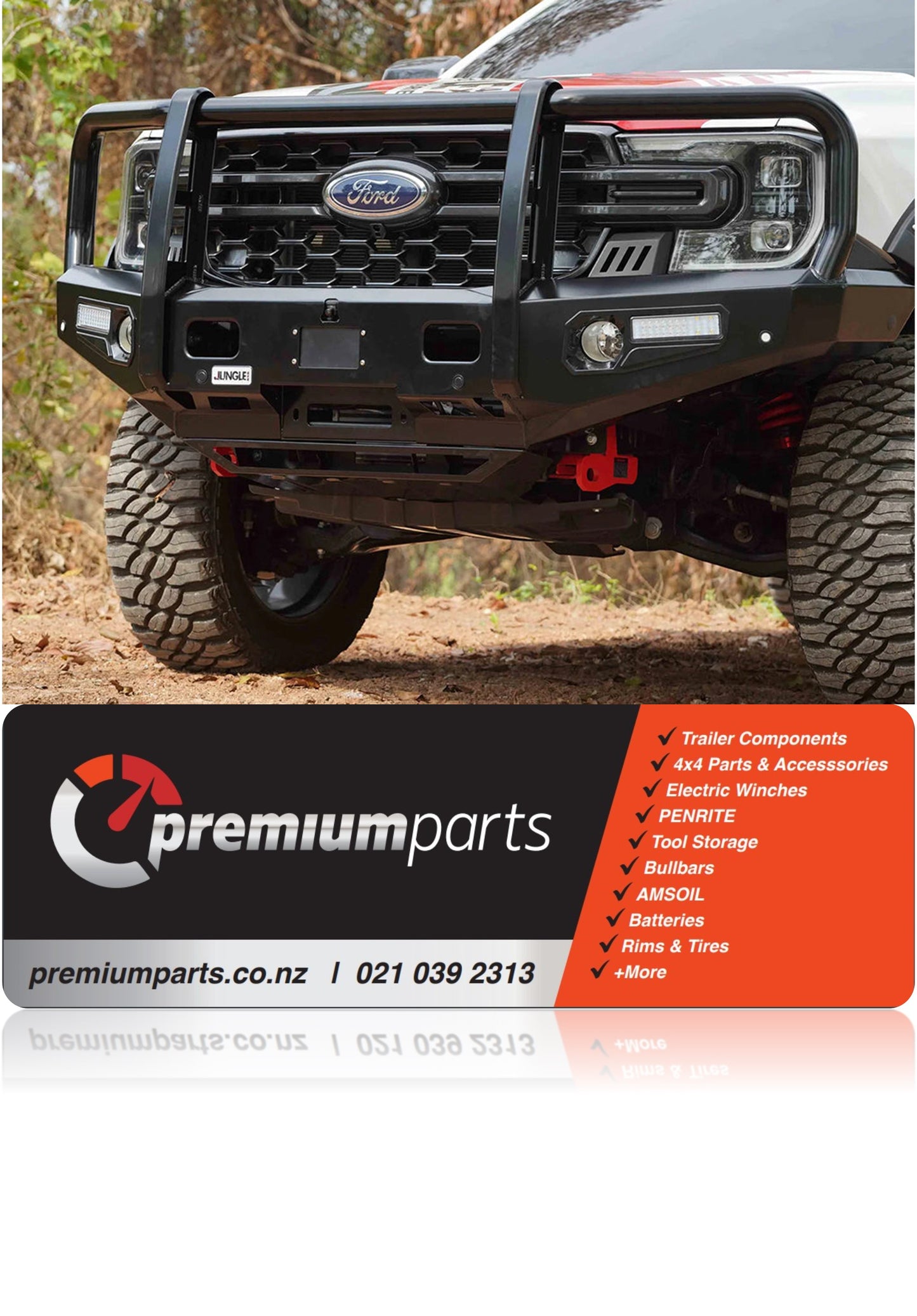 JUNGLE 4X4 BULL BAR TO SUIT FORD RANGER RA / NEXT GEN 2022-ONWARDS